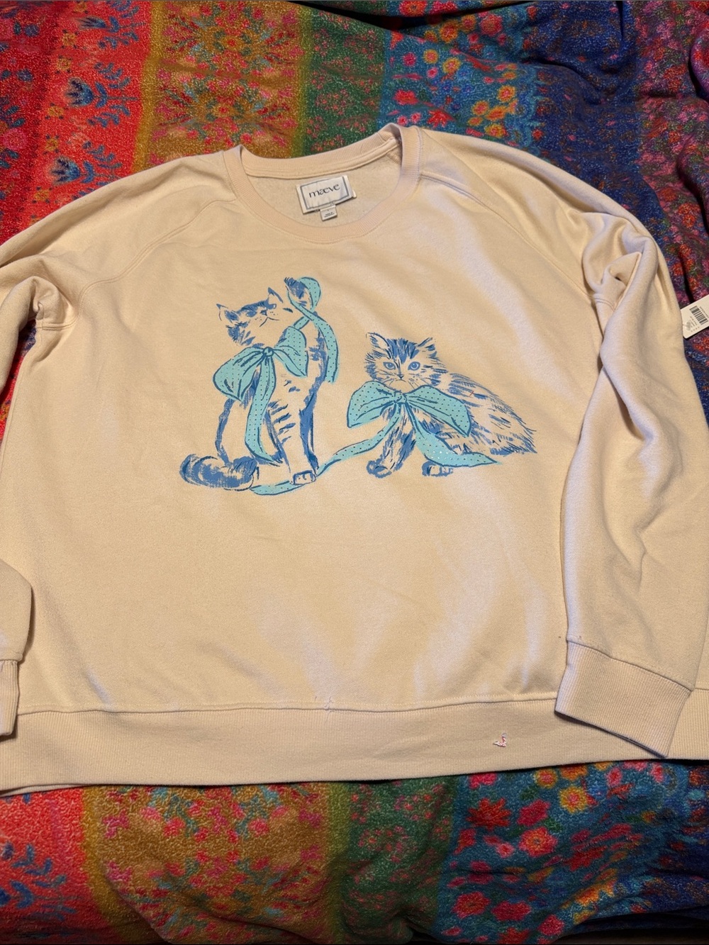 Maeve Animal Friends Crew-Neck Sweatshirt Cats - Picture 10 of 13